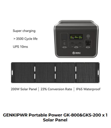 GENKIPWR Portable Power GK-800&GKS-200 x 1 Solar Panel